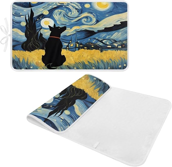 The Starry Night Dog Pattern Ironing Mat Foldable Ironing Pad Portable Board - Image 7