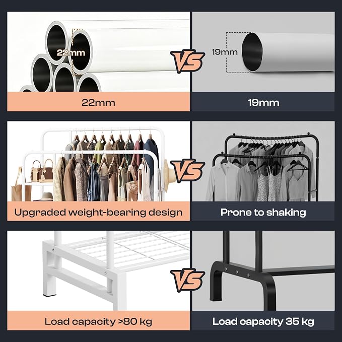 Clothes Rack for Hanging Clothes, Double Rods Clothing Rack - Image 4