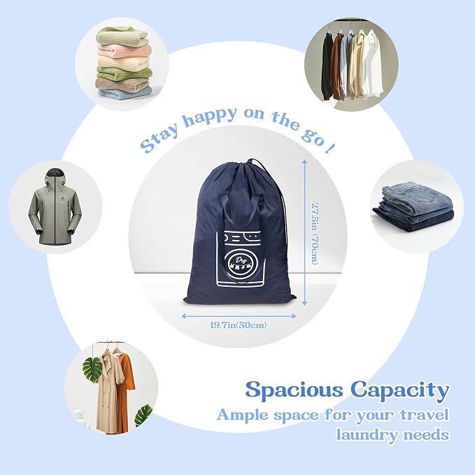 Heavy Duty Laundry Bag, Machine Washable Nylon, Splash-Resistant Dirty Clothes - Image 5