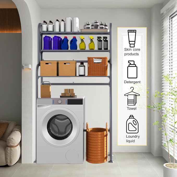 Over Washer Storage, 3 Tier Expandable Washer and Dryer rack, Laundry Room - Image 4