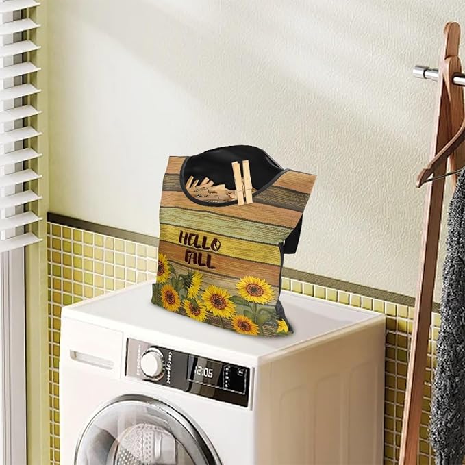 Hello Fall Sunflower Hanging Clothes Pin Bag - Image 2