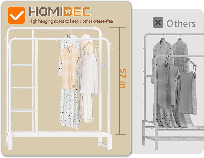 Double Rods Clothes Rack Clothing Rack - Image 8