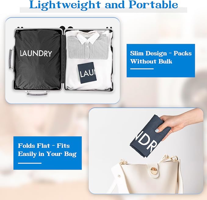Heavy Duty Laundry Bag, Washable Nylon, Splash-Resistant Dirty Clothes Storage - Image 4