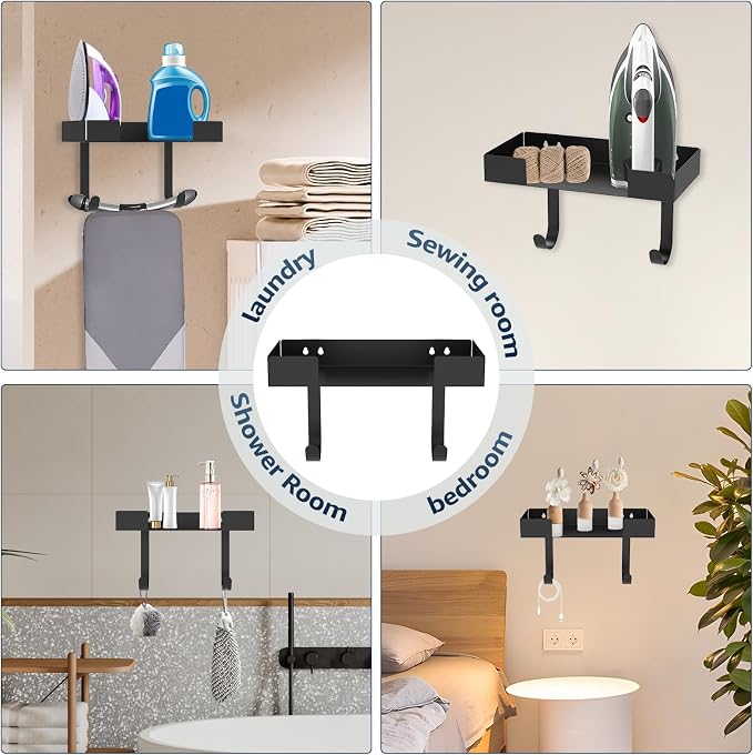 Ironing Board Holder, Wall Mount Ironing Board Hanger, Stainless Steel Iron - Image 7