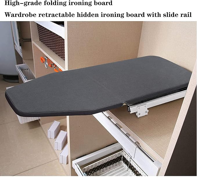 AKOZLIN Retractable Pull Out Ironing Board Closet Sliding Out Swivel Iron Board - Image 7