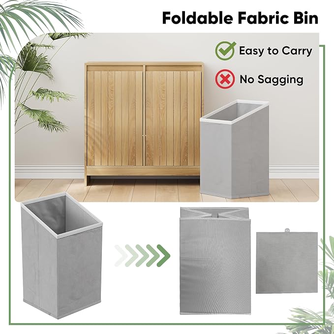 Smuxee Double Tilt Out Laundry Hamper Cabinet, Hidden Laundry Cabinet - Image 4