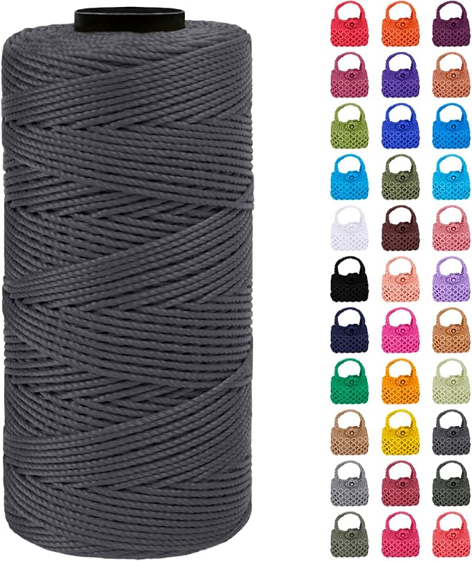 Braided Macrame Cord 1.5mm x 218yards Polypropylene Rope Polyester Rope Yarn by LEREATI