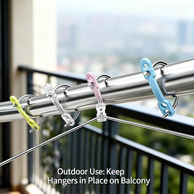 30 Pack Clothes Hanger Windproof Lock Straps – Silicone Fixing Clips Grip - Image 7