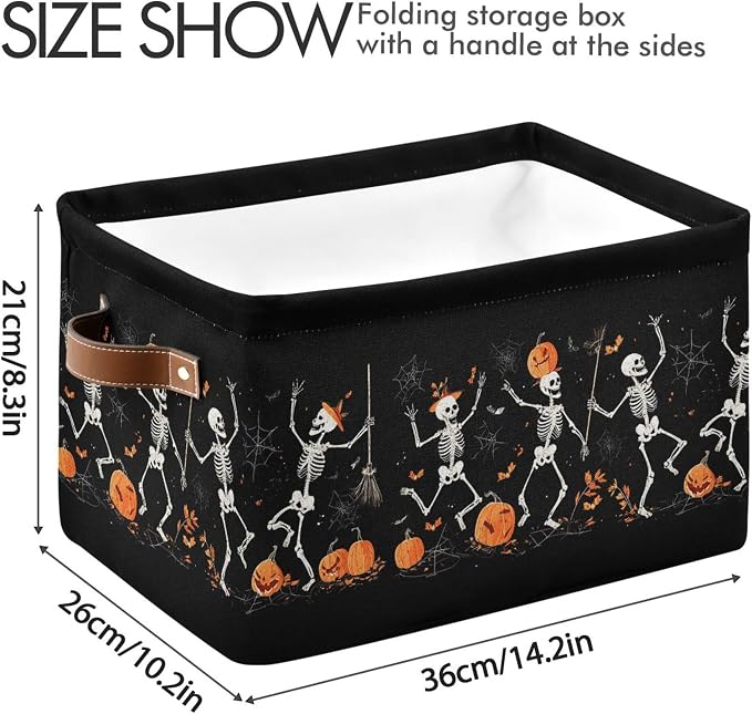 Halloween Skeleton Black Storage Basket - Image 3