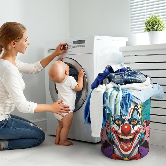 Clowns Laundry Basket with Handles, Laundry Hamper with Internal Support - Image 7