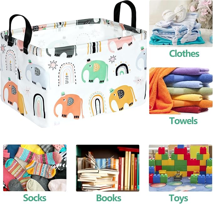 Rectangle Gift Shelf Nursery Storage Basket Laundry Hamper Storage Box and Bins - Image 7