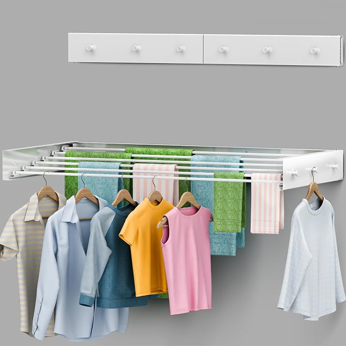 Foldable Wall Mounted Drying Rack 40 inch by Delfori