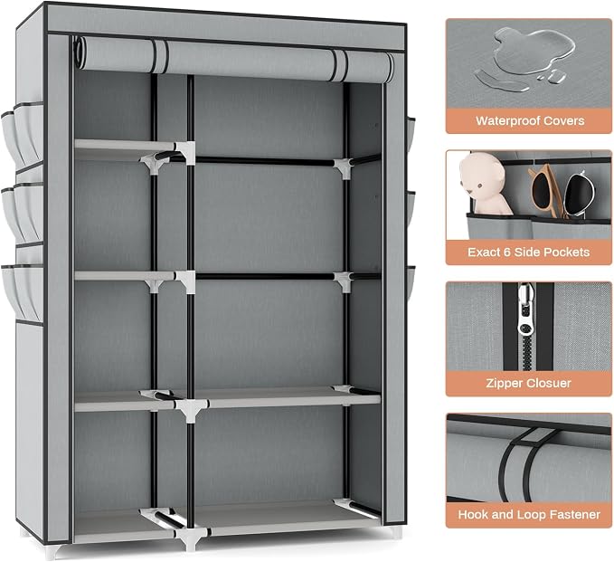 VTRIN Wardrobe Closet, 41.7 Inch Wide Portable Closets - Image 4