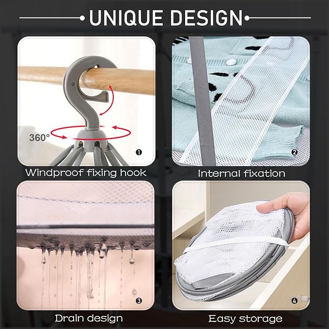1 Tier Folding Mesh Clothes Drying Rack - Image 3