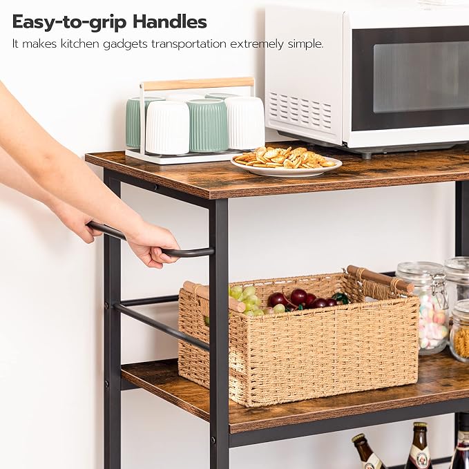 HOOBRO Kitchen Island with Storage, Industrial Kitchen Counter with Hooks and - Image 5