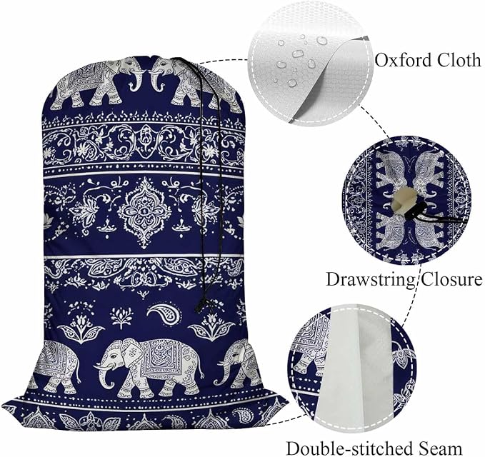 Swono Elephant Laundry Bag Large Heavy Duty Laundry Backpack - Image 4