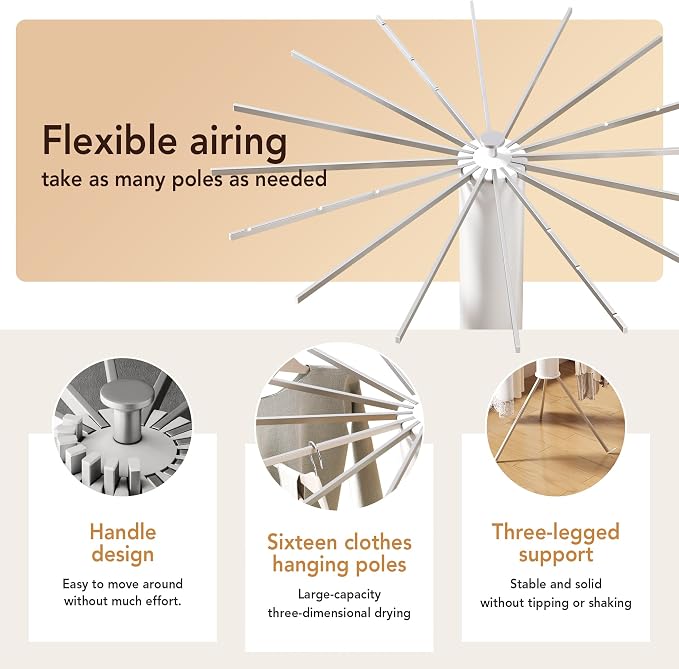 Tripod Clothes Drying Rack, Space Saving Laundry Drying Rack, Drying Rack - Image 5