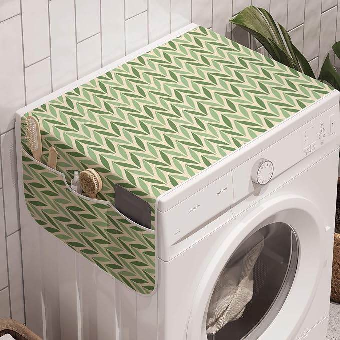 Ambesonne Retro Washing Machine Organizer, Vibrant Diagonal Symmetric Forms by Ambesonne