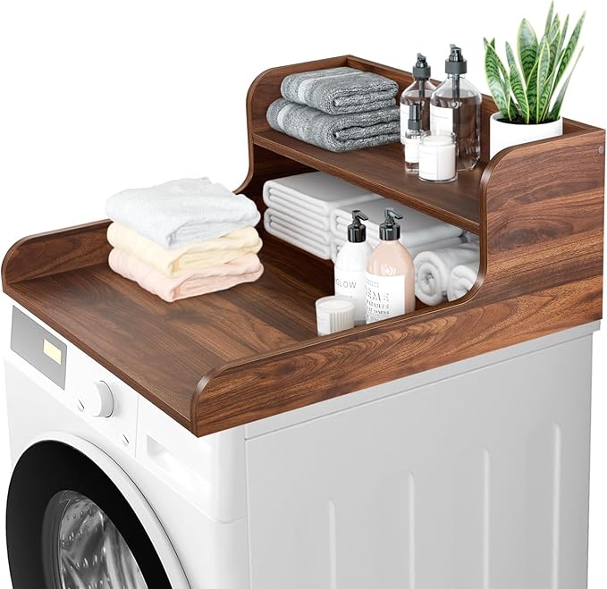 Kaboon Washer Dryer Countertop 2 Tier 28 inches Wide, Laundry Shelf Topper by Kaboon