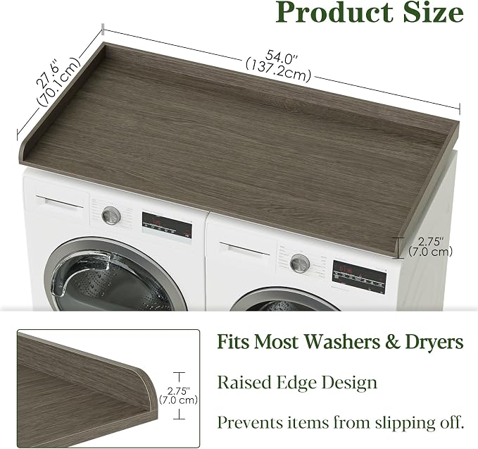 Washer Dryer Countertop, Laundry Room Organization and Storage, 27.6" x 54" - Image 2