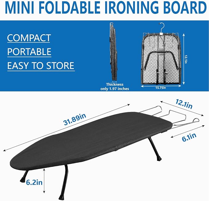 Metal Mesh Panel Tabletop Ironing Board - Image 2