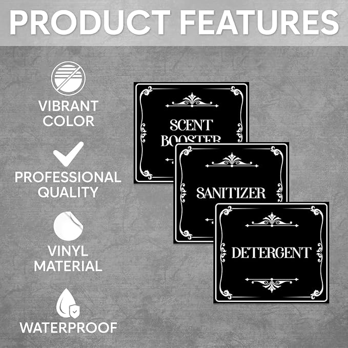 Pack 36 Pcs Aesthetic Laundry Labels - Image 3