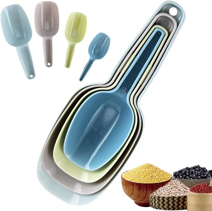 Ice Scoop Set of 4, Plastic Kitchen Scoops by Unknown