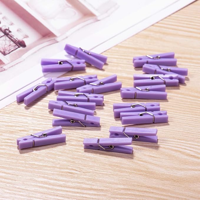50 PCS Small Transparent Plastic Tool Paper Clips Clothespins Clip Clothing - Image 8