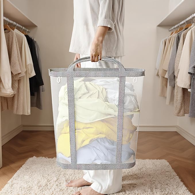 Portable Laundry Hamper, Mesh Laundry Tote - Image 7
