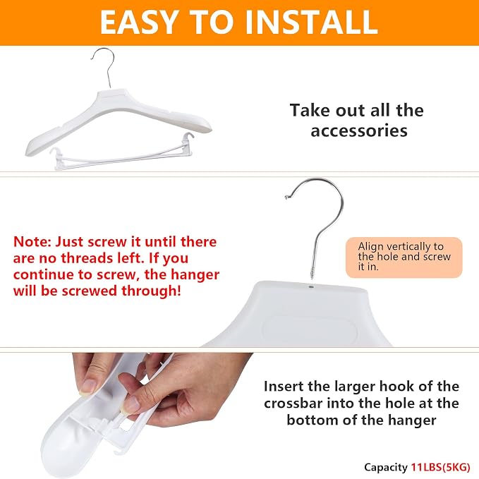 DEDU Suit Hangers for Men 40 Pack, Thick Plastic - Image 7