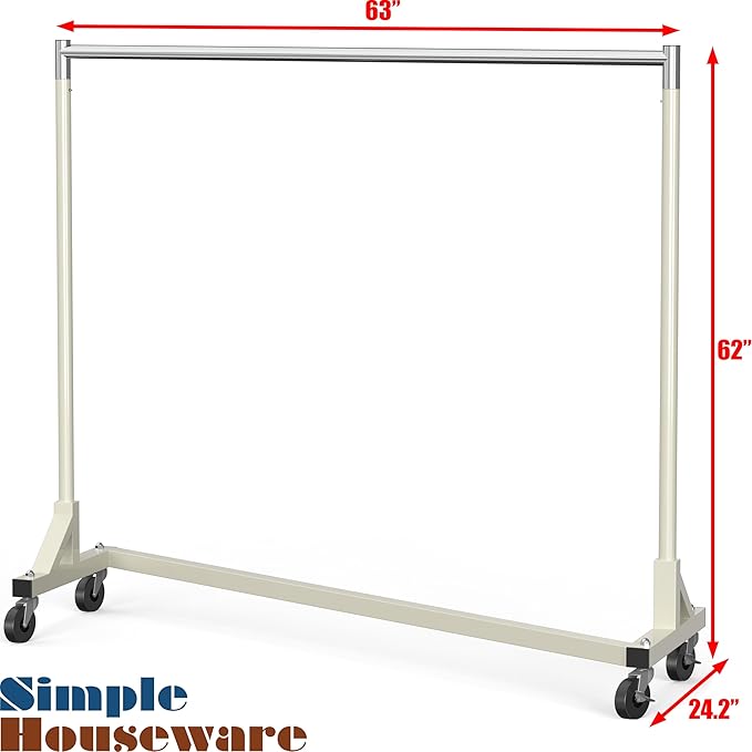 Simple Houseware Industrial Grade Z-Base Garment Rack, 500lb Load - Image 6