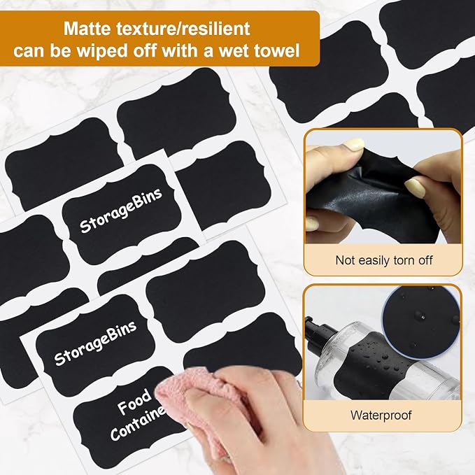 180PCS Chalkboard Labels-3.4" x 2.1" Large Size Reusable Blackboard Stickers - Image 4
