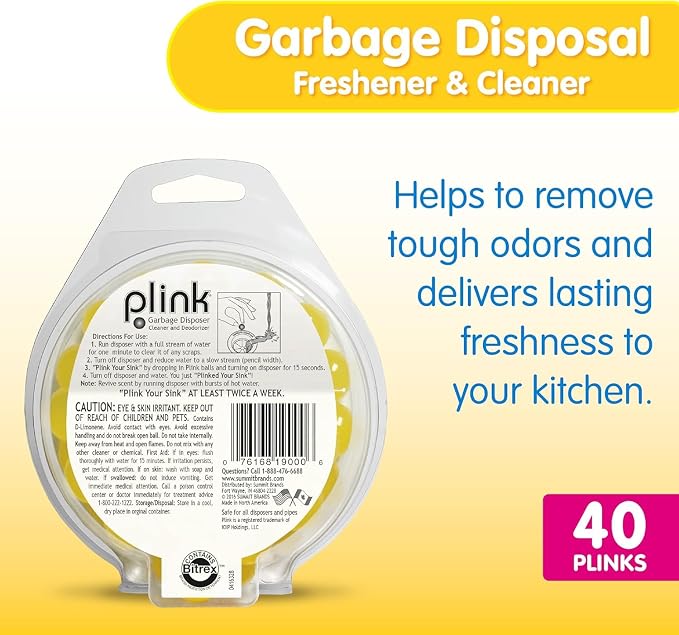 Plink Garbage Disposal Cleaner, Freshener & Odor Removing Balls, Fresh Lemon - Image 2