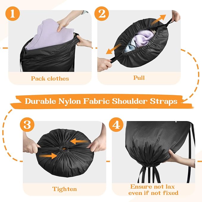 Laundry Bag Backpack, 80L Heavy Duty Nylon Laundry Backpack - Image 4