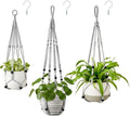 Mkono 3 Pack Macrame Plant Hangers Indoor Different Size Hanging Planter Basket by Mkono