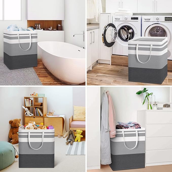 HomeHacks 3-Pack Large Laundry Basket, Waterproof, Freestanding Laundry Hamper - Image 7