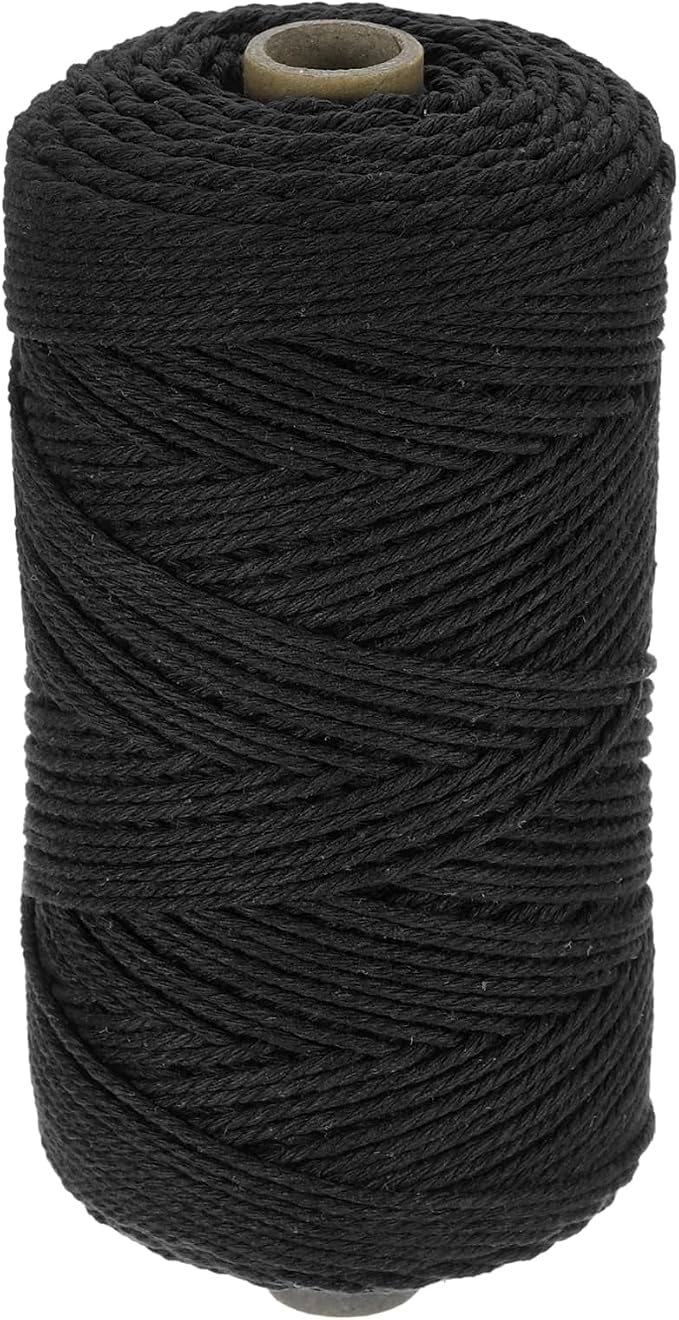HARFINGTON Natural Macrame Cord 2mm x 220 Yards 3 Strand Twisted Cotton Macrame by HARFINGTON