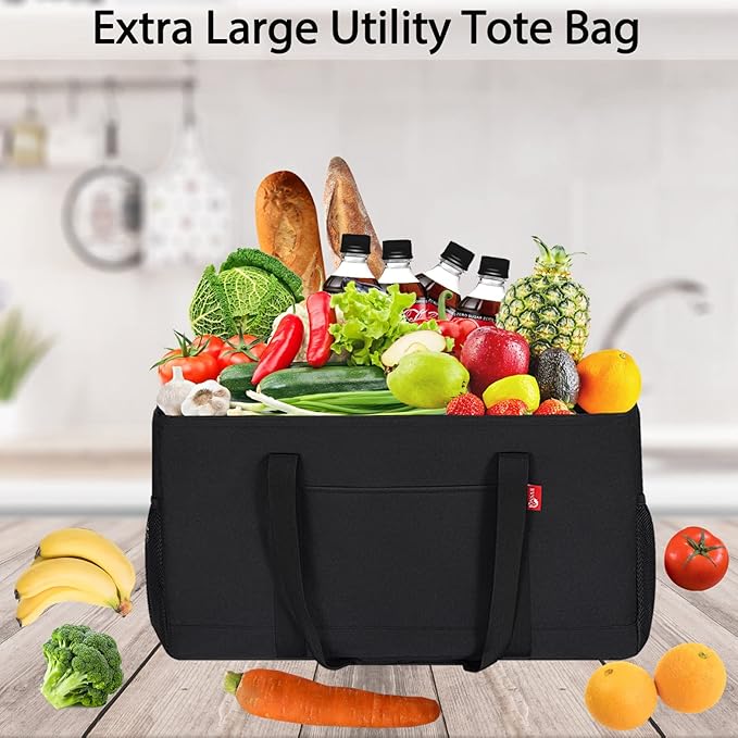 Extra Large Utility Tote Bag, Foldable Reusable Grocery Bags - Image 3