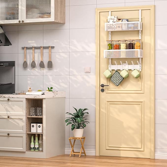 LUCYCAZ Adjustable Over The Door Hooks Organizer, Hanger Storage - Image 7