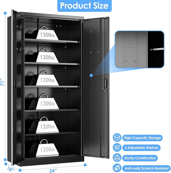71" H Metal Garage Cabinet - Image 3