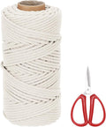 MECCANIXITY Braided Macrame Cord, 4mm x 109 Yards Natural Cotton Rope Macrame by MECCANIXITY