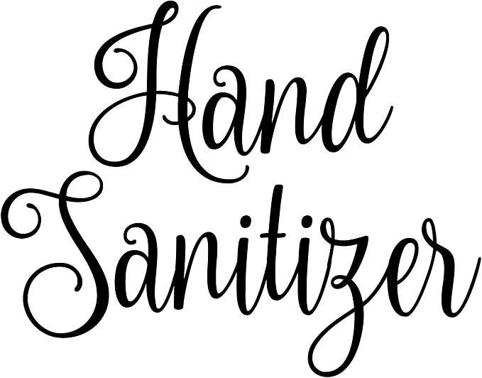 Hand Sanitizer 6w x 4.5h Label | Bathroom Organization | Die Cut Vinyl Decal | by MinglewoodTrading