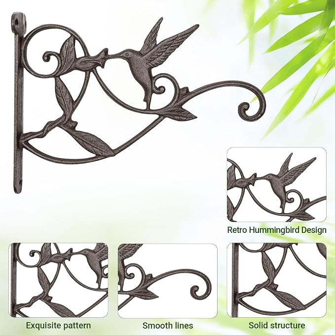 Mkono Hanging Plant Bracket Hook Iron Decorative Plant Hanger - Image 2