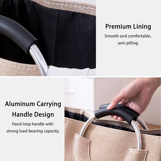Collapsible Laundry Hamper Bag - 45L/12 Gallon Waterproof Freestanding Clothes - Image 4