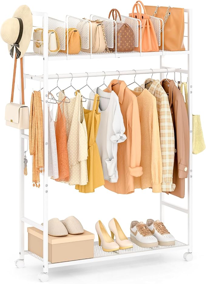 Portable Clothes Rack with Adjustable Shelf Divider, Freestanding Closet - Image 7