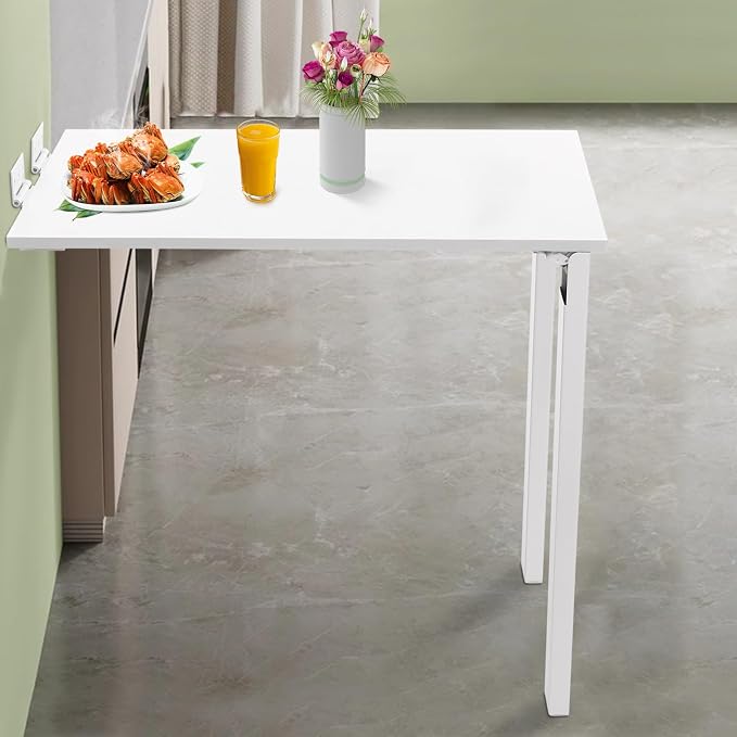 Wall Mounted Folding Table, Wooden Folding Laundry Table - Image 4