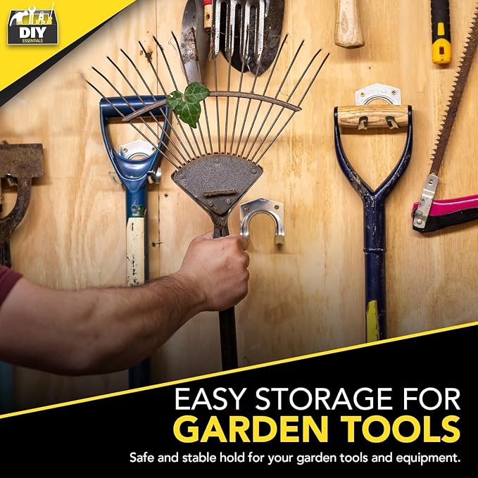 10Pack Wall Hooks for Garage Tool Storage, Tool Hanger Hooks Set, Garden & - Image 3