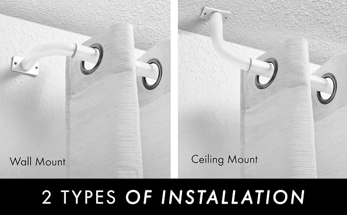 Meriville 1-Inch Diameter Wrap Around Blackout Curtain Rod, 96-Inch to 144-Inch - Image 5