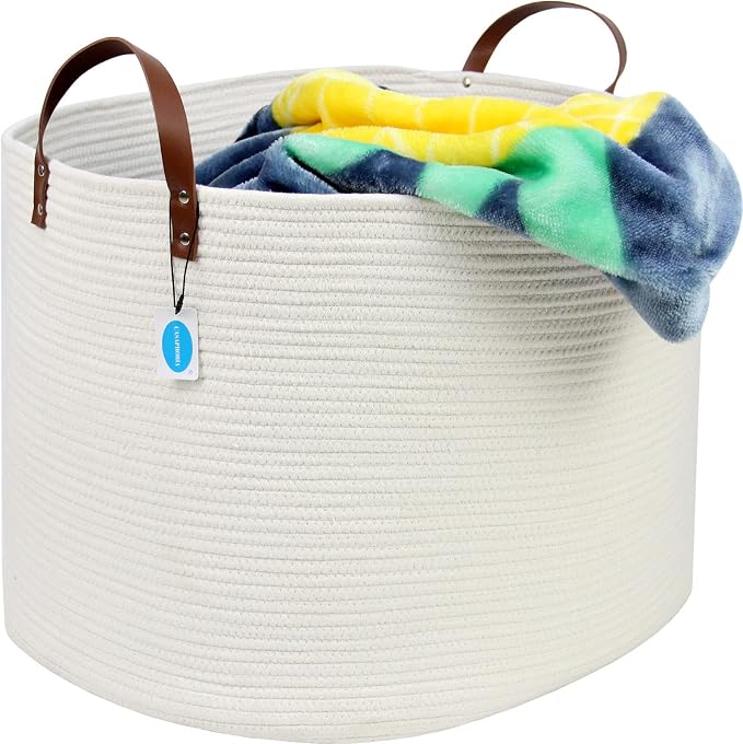 Casaphoria Extra Large Woven Cotton Rope Storage Basket - Image 5