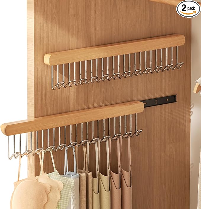 2 pack 16.2 inch valet rods for closets, extendable and pull-out wardrobe pole by QHLhomestead